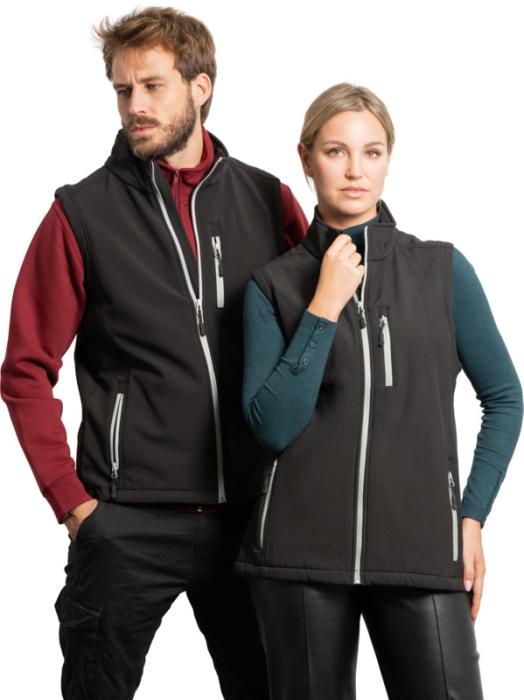 SOFTSHELL SMANICATO UNISEX ROLY PERSONALIZZATO CON STAMPA SERIGRAFICA 1 COLORE LATO CUORE