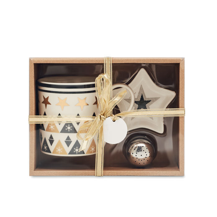 Set regalo Natale tazzina-infusore-piattino