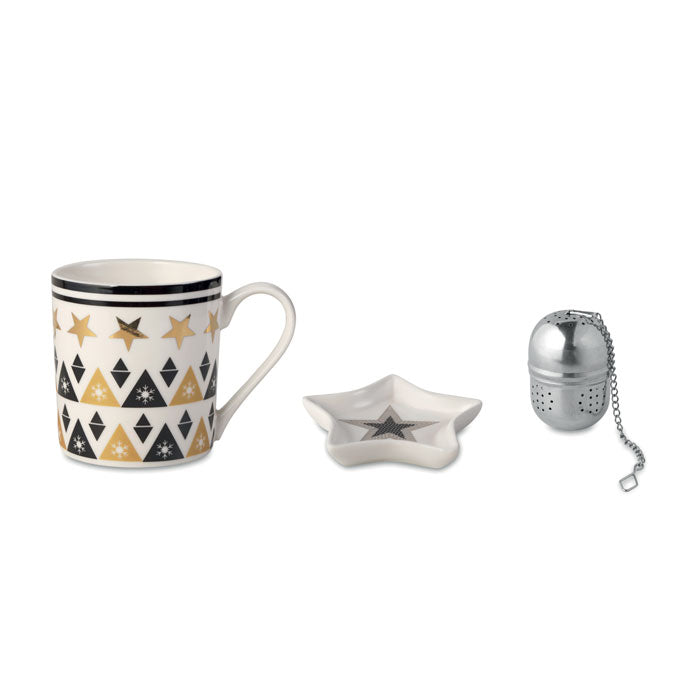 Set regalo Natale tazzina-infusore-piattino