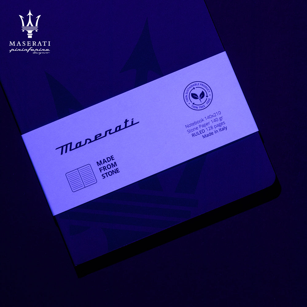 MASERATI - Notebook Blu a Righe "STONEPAPER" 140 x 210 mm
