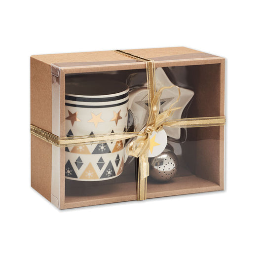 Set regalo Natale tazzina-infusore-piattino