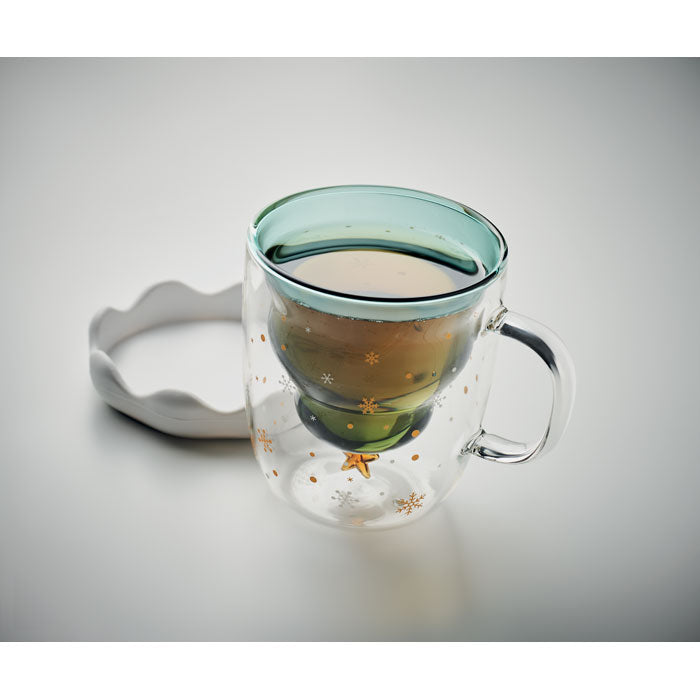 Christmas double wall glass mug gift idea